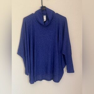 Amadi blue cowl neck pullover poncho size XS
